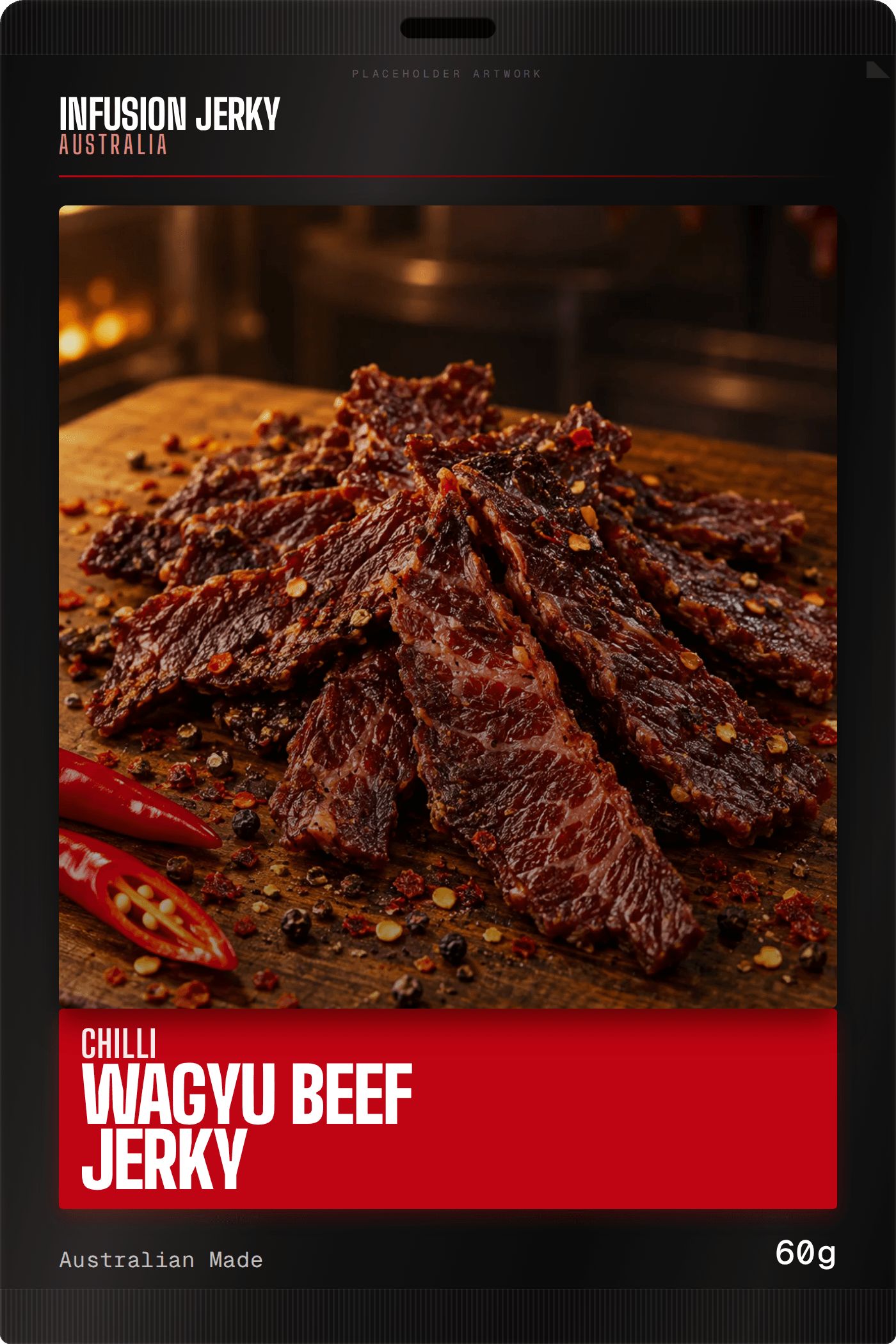 Wagyu jerky pack, front